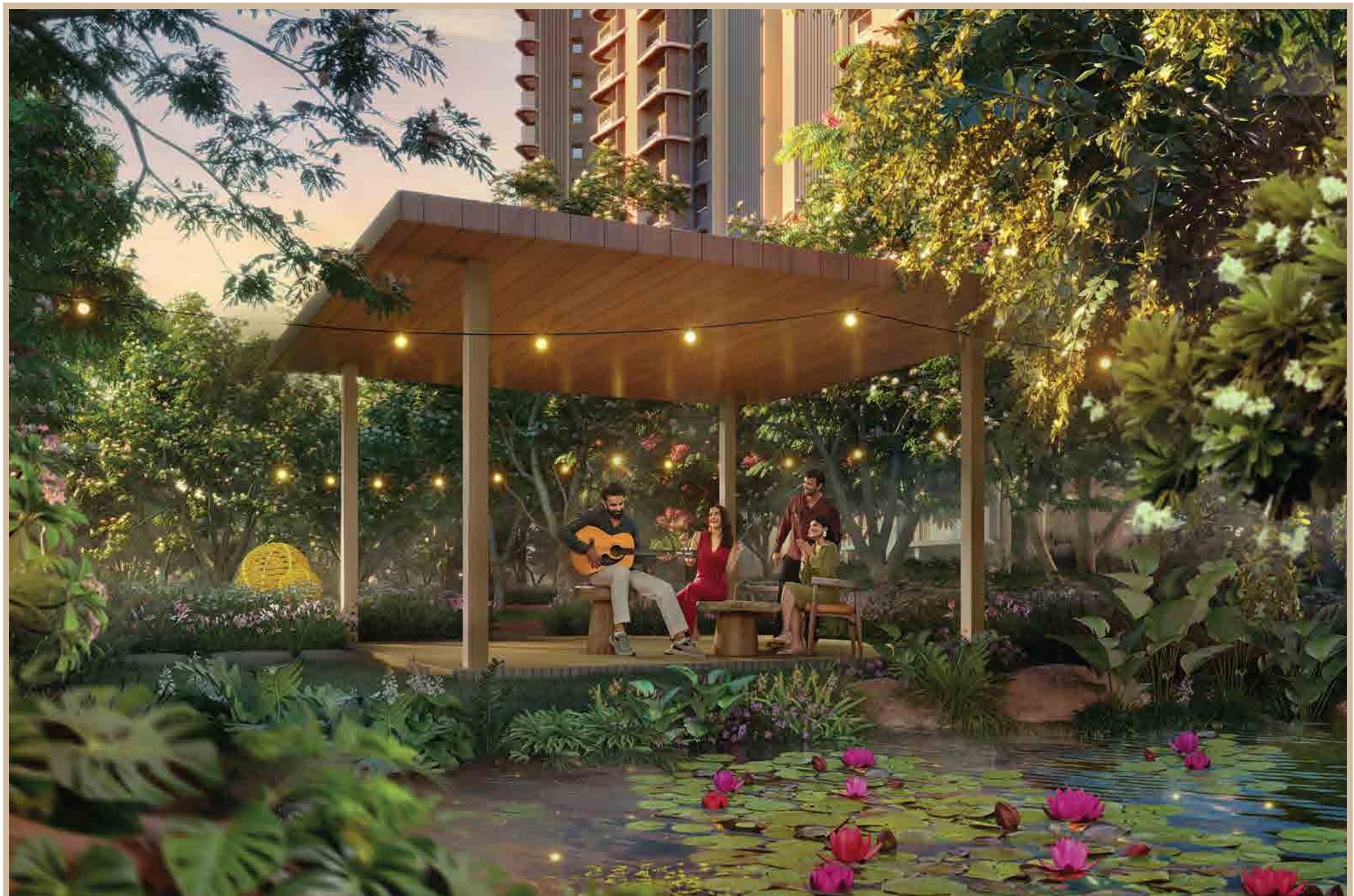Barbecue pavilion and picnic area at Mahindra Vista