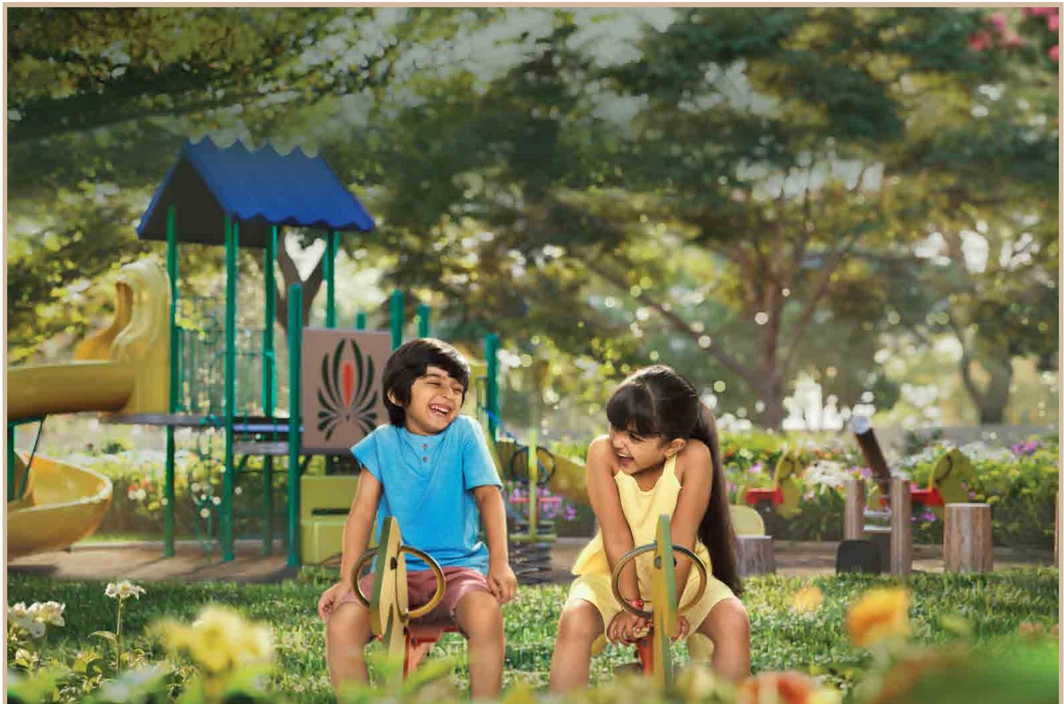 Mahindra Vista landscaped garden with children playing